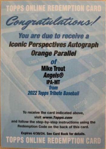 Mike Trout [Orange] #IPA-MT