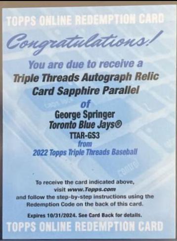 George Springer [Sapphire] #TTAR-GS3