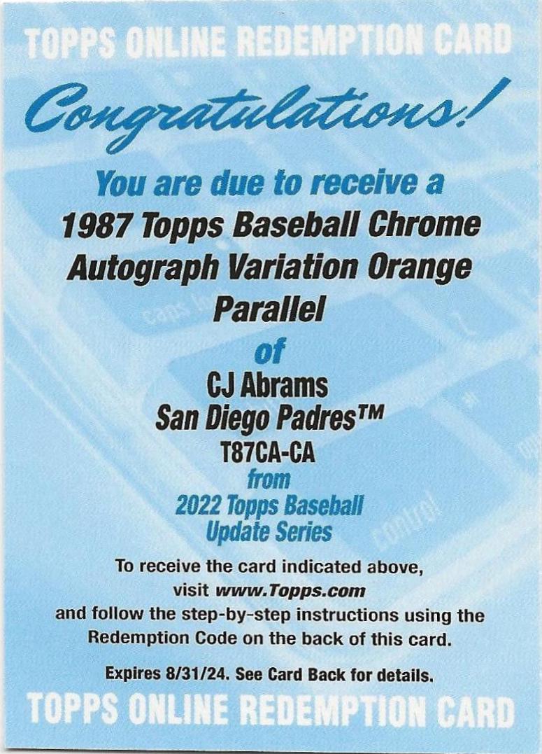 CJ Abrams [Orange] #T87CA-CA