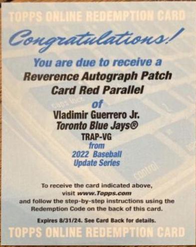 Vladimir Guerrero Jr. [Red] #TRAP-VG