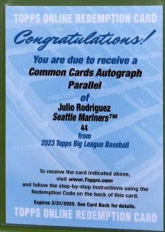 Julio Rodriguez [Electric Orange Autograph] #44