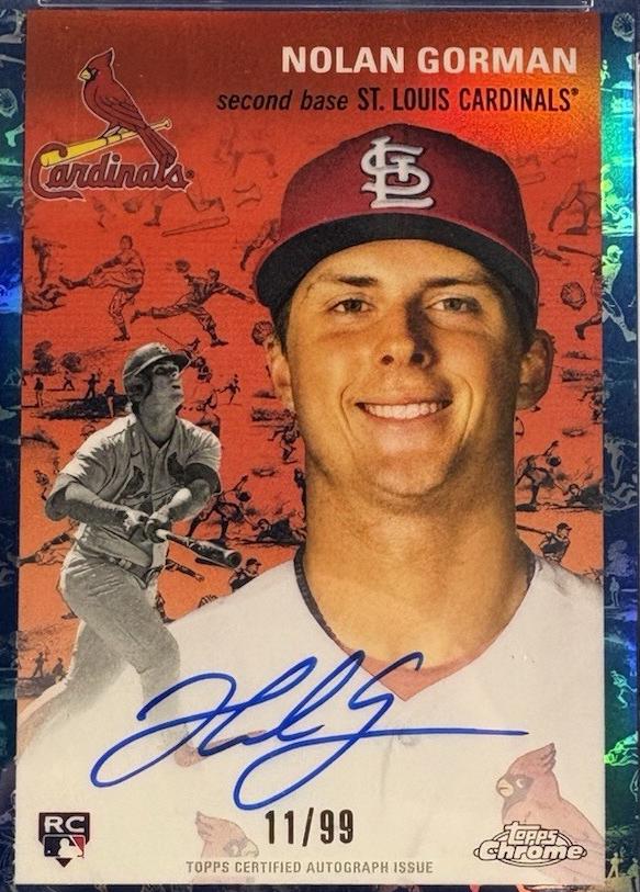 Nolan Gorman [Platinum Blue Refractor] #CPA-NG
