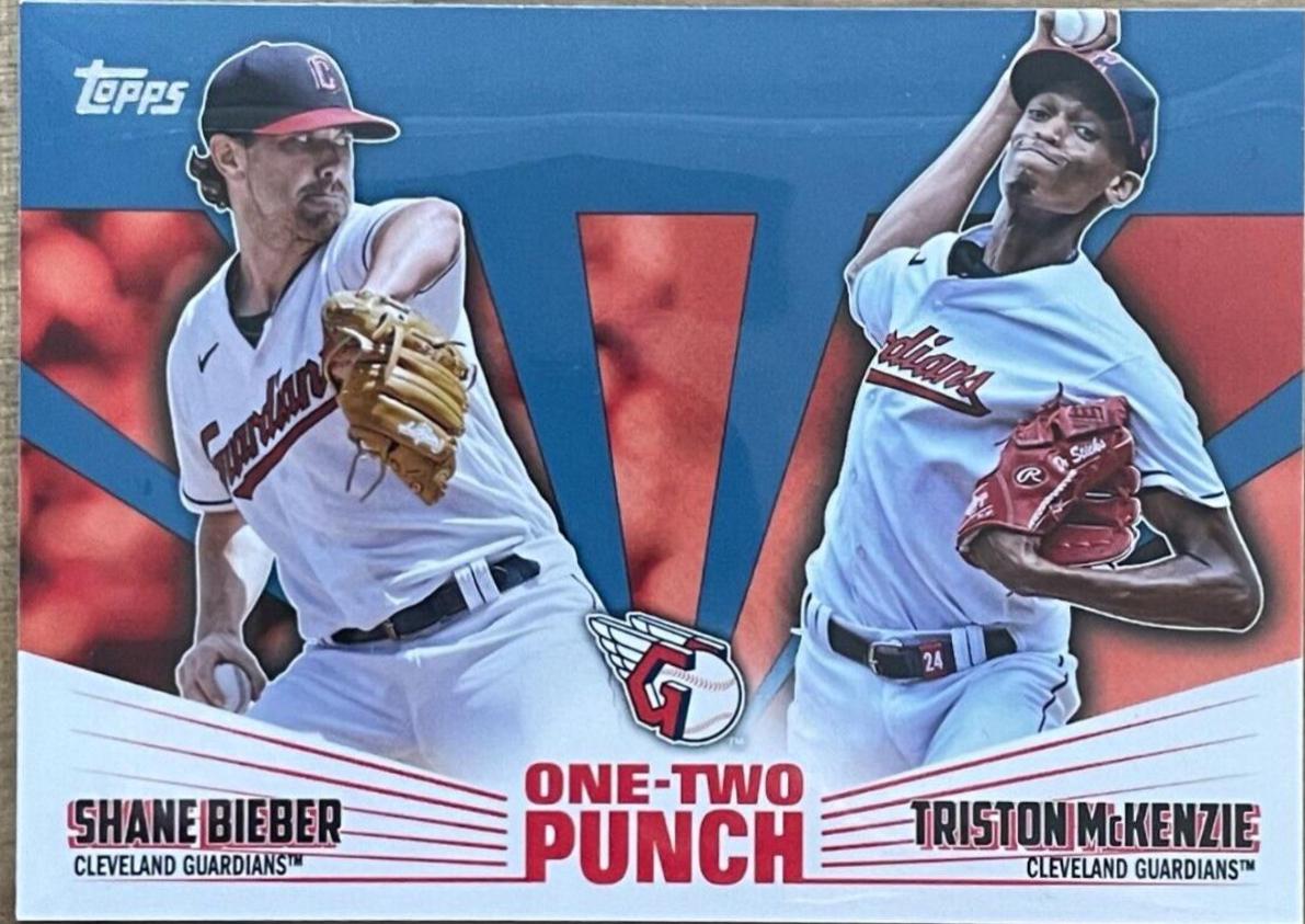 Shane Bieber, Triston McKenzie [Blue] #12P-13
