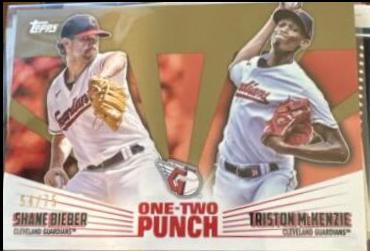 Shane Bieber, Triston McKenzie [Gold] #12P-13