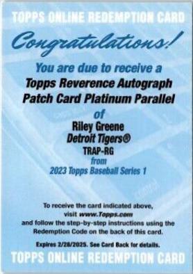 Riley Greene [Platinum] #TRAP-RG