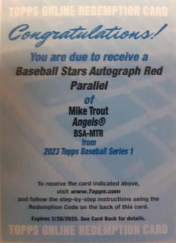 Mike Trout [Red] #BSA-MTR