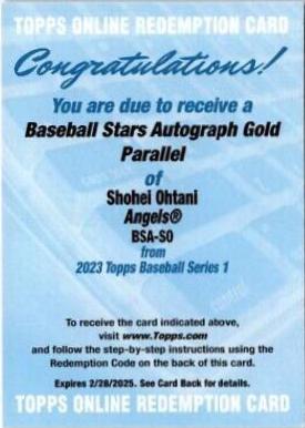 Shohei Ohtani [Gold] #BSA-SO