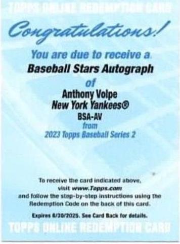 Anthony Volpe #BSA-AV