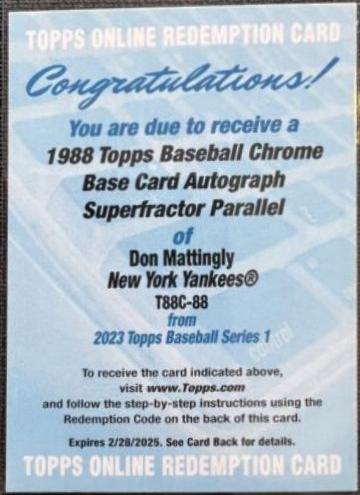 Don Mattingly [Autograph] #T88C-88
