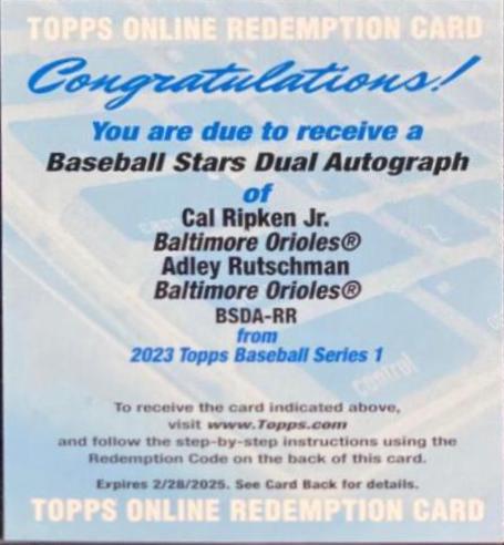 Cal Ripken Jr. , Adley Rutschman #BSDA-RR