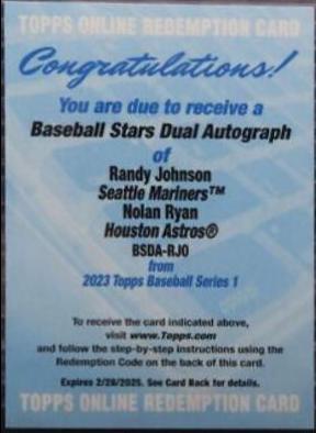Nolan Ryan, Randy Johnson #BSDA-RJO