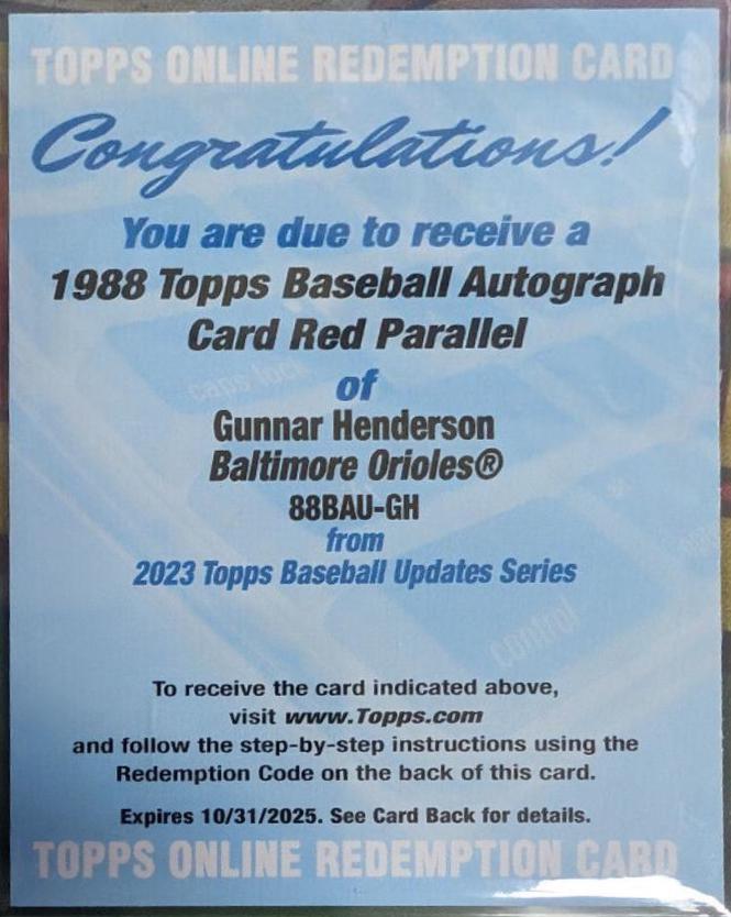 Gunnar Henderson [Red] #88BAU-GH