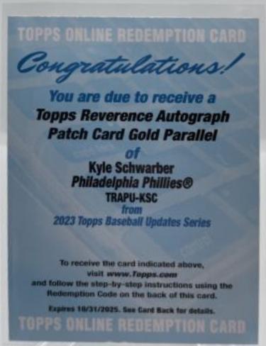 Kyle Schwarber [Gold] #TRAPU-KSC