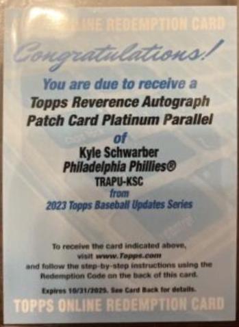 Kyle Schwarber [Platinum] #TRAPU-KSC
