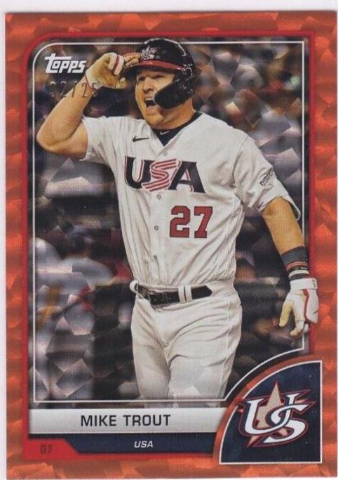 Mike Trout [SP Variation Orange Cracked Ice] #1