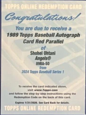 Shohei Ohtani [Red] #89BA-SO