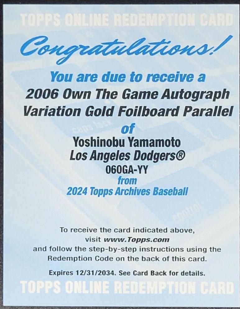 Yoshinobu Yamamoto #06OGA-YY