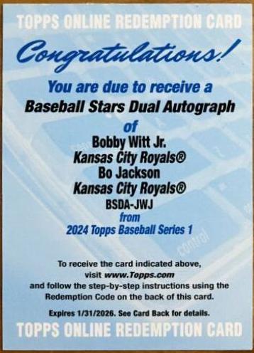 Bo Jackson / Bobby Witt Jr. #BSDA-JWJ