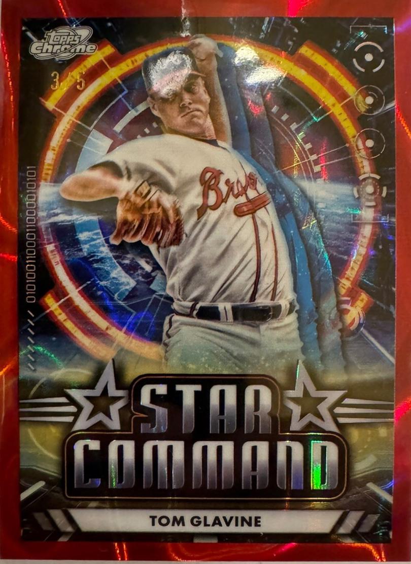 Tom Glavine [Red Flare Refractor] #SC-18