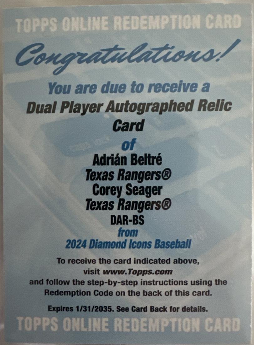 Corey Seager / Adrian Beltre #DAR-BS