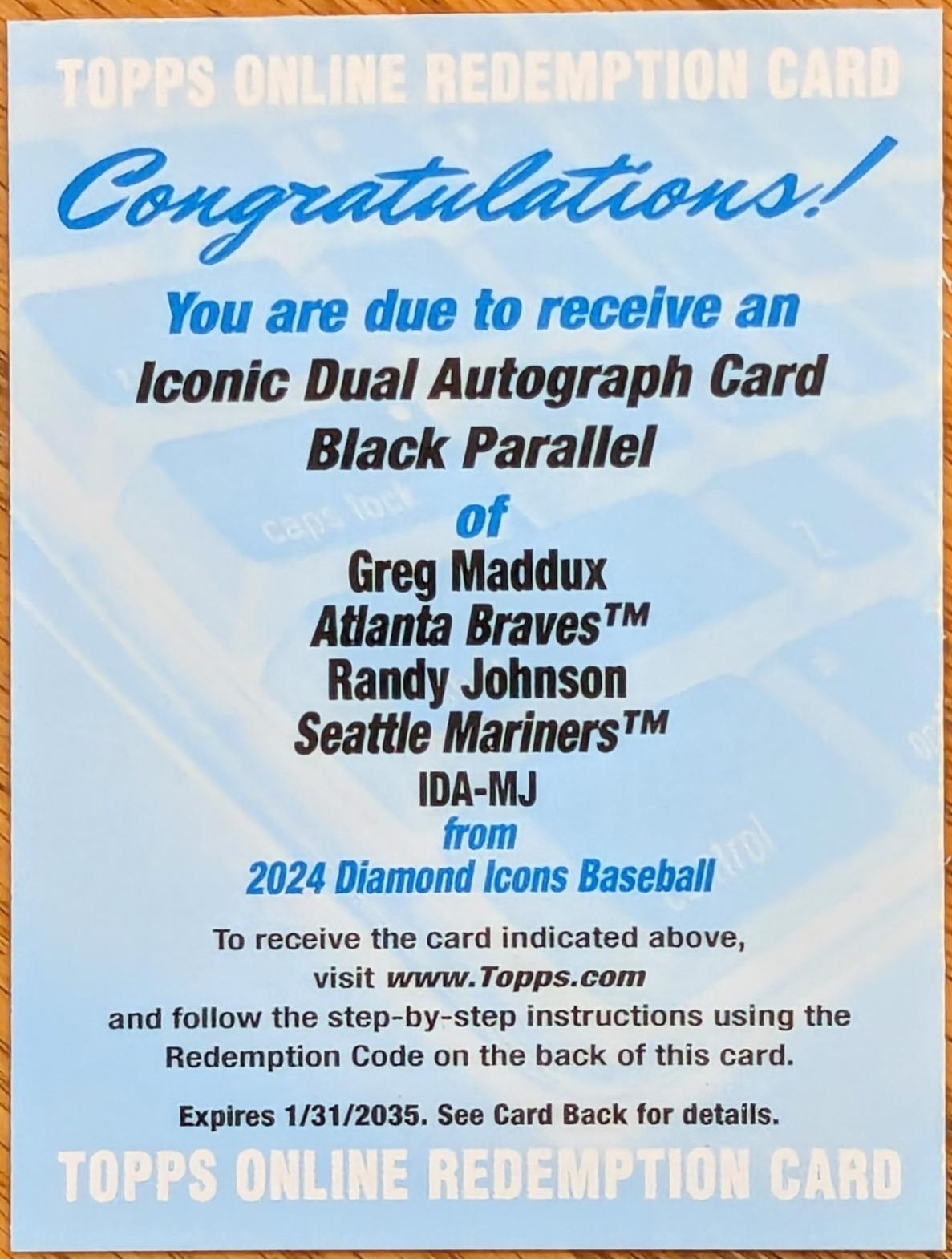 Randy Johnson / Greg Maddux [Black] #IDA-MJ