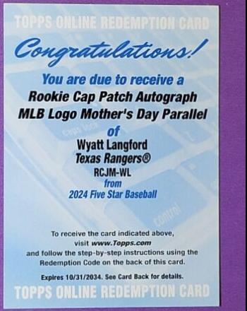 Wyatt Langford [Mother's Day] #RCJM-WL