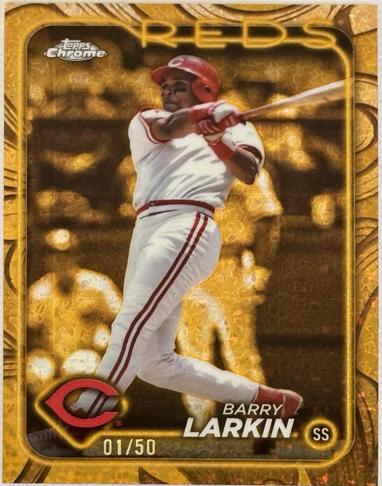 Barry Larkin [Mini-Diamond Gold Refractor] #73