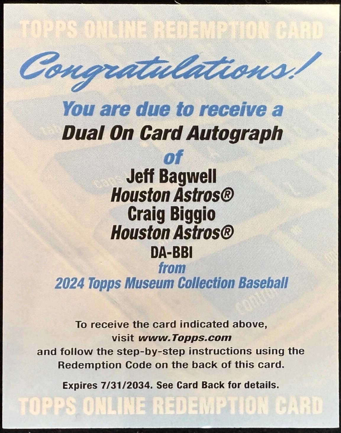 Jeff Bagwell / Craig Biggio #DA-BBI