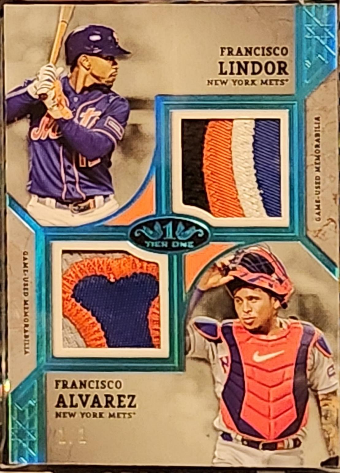 Francisco Lindor / Francisco Alvarez [Holo Platinum Blue Foil] #DPR-LA