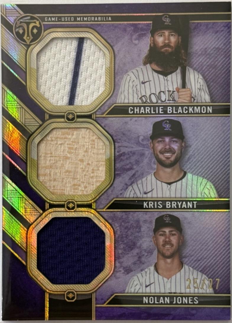 Charlie Blackmon / Kris Bryant / Nolan Jones [Amethyst] #RCC-BBJ