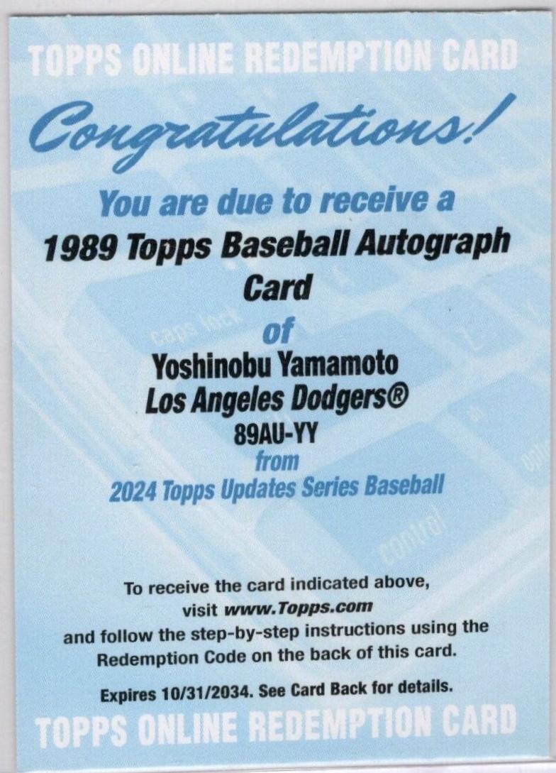 Yoshinobu Yamamoto #89AU-YY