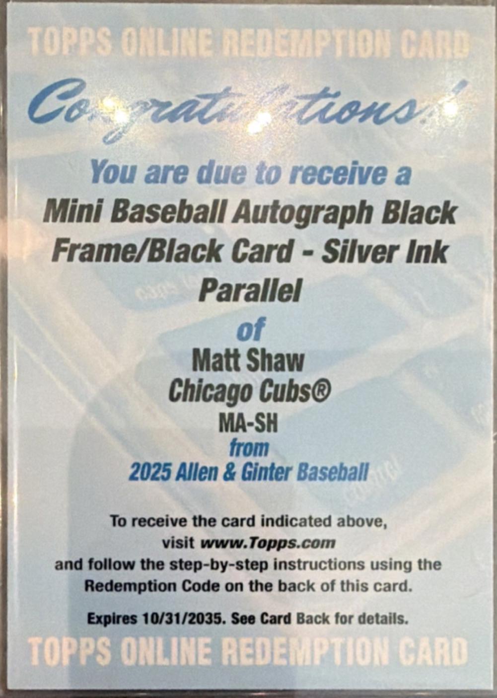Matt Shaw [Gold Ink] #MA-SH