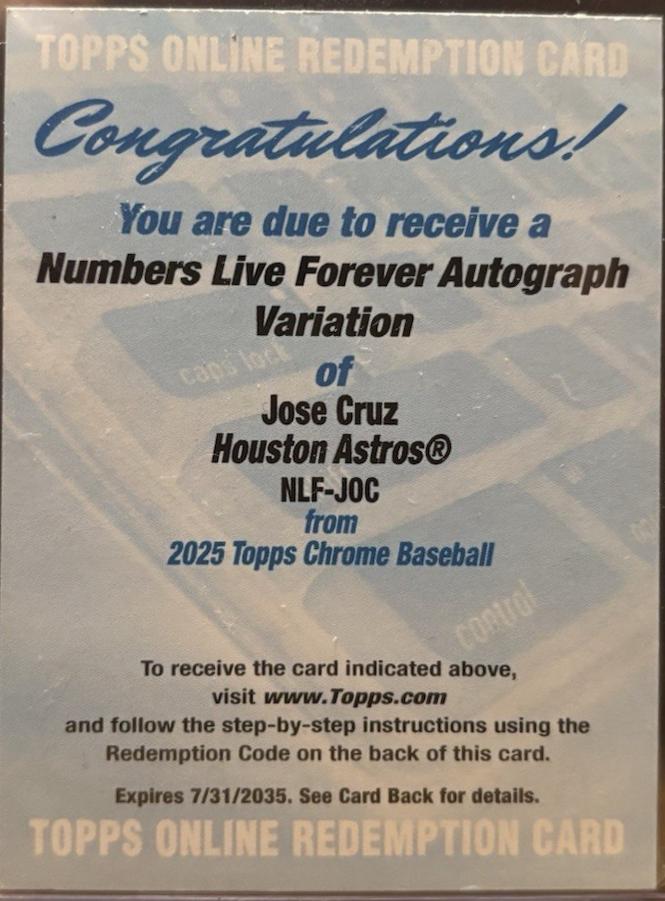 Jose Cruz [Autograph] #NLF-2