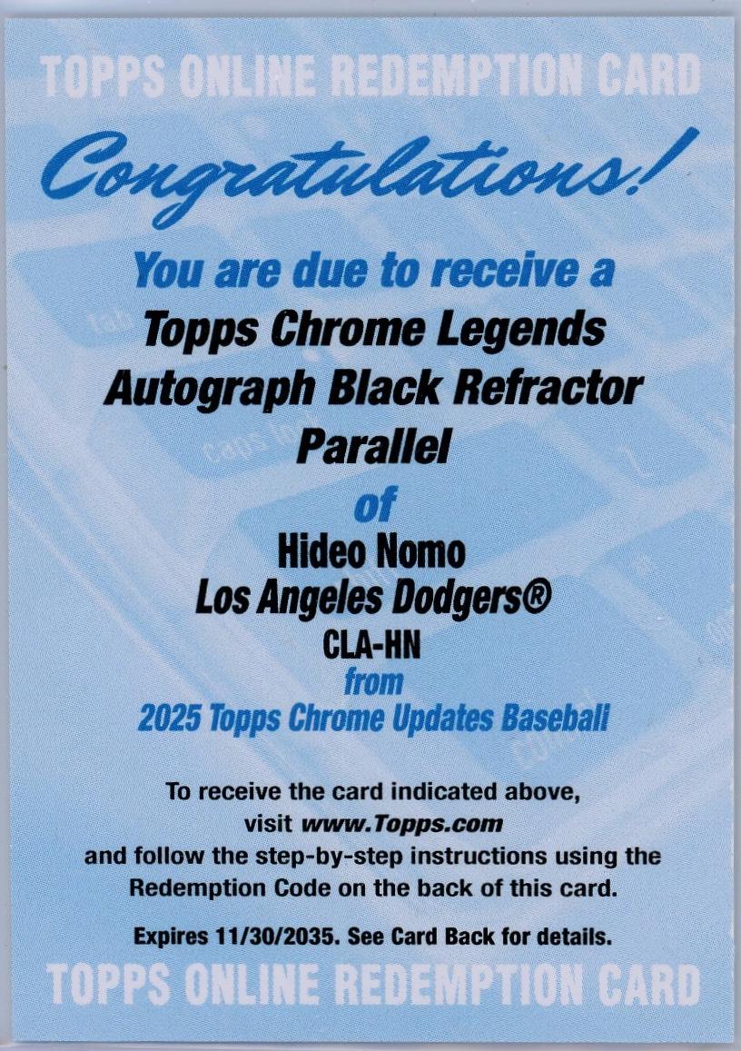 Hideo Nomo [Black] #CLA-HN
