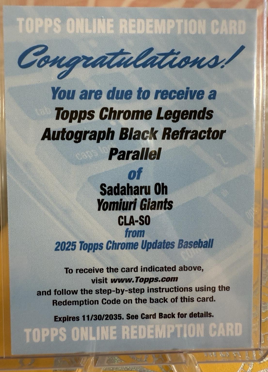 Sadaharu Oh [Black] #CLA-SO