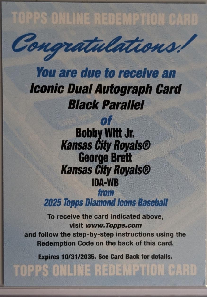 Bobby Witt Jr. / George Brett [Black] #IDA-WB