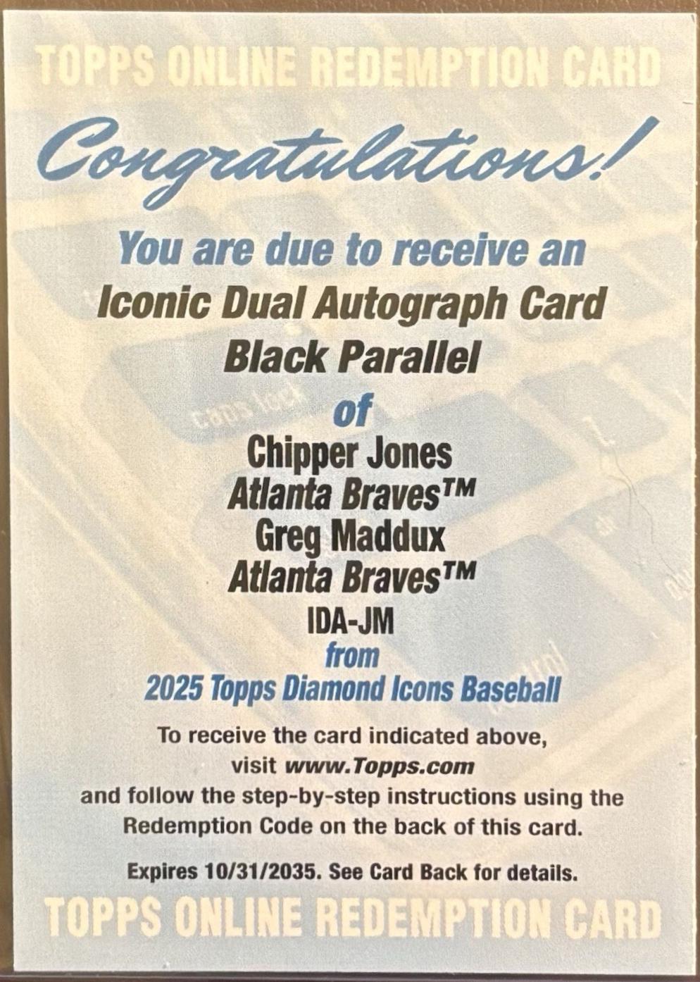 Greg Maddux / Chipper Jones [Black] #IDA-JM