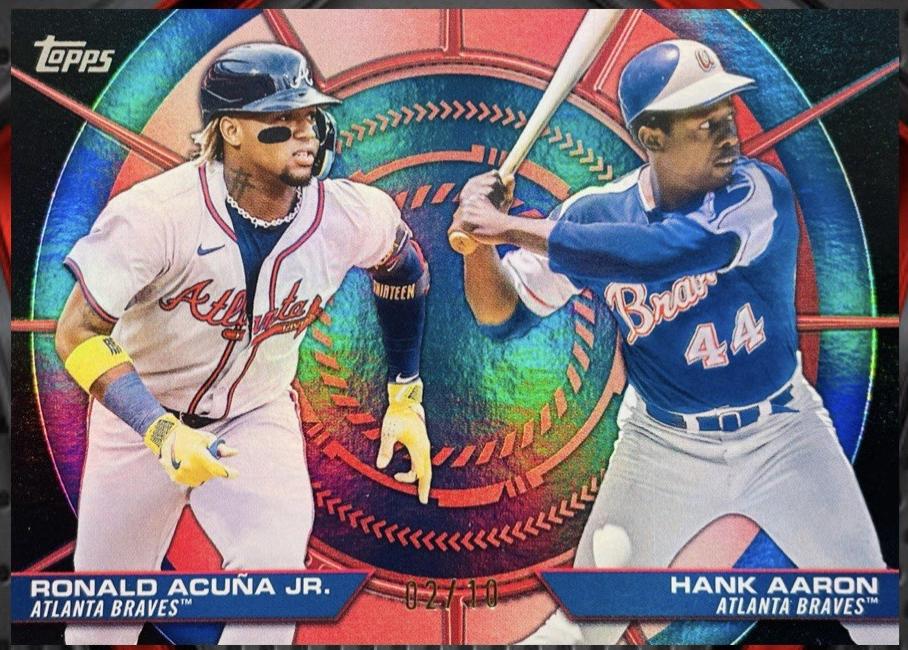 Hank Aaron / Ronald Acuna Jr. [Black Foil] #DD-16