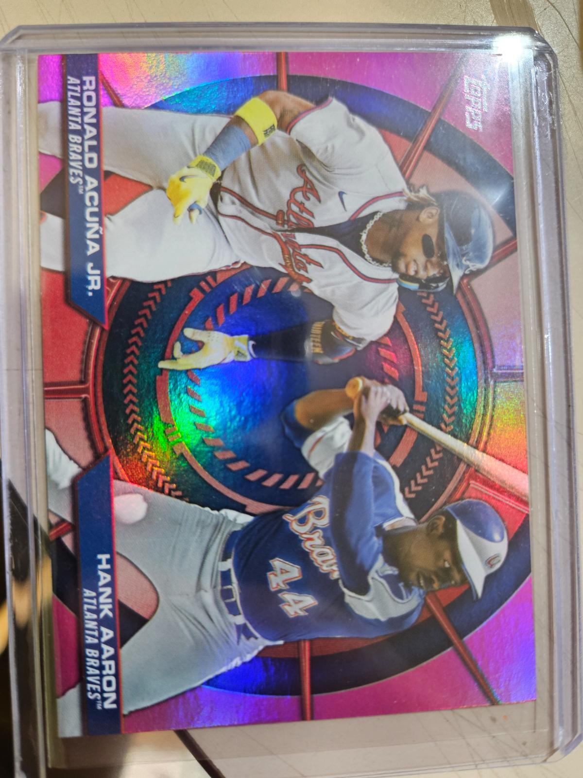 Hank Aaron / Ronald Acuna Jr. [Pink Foil] #DD-16