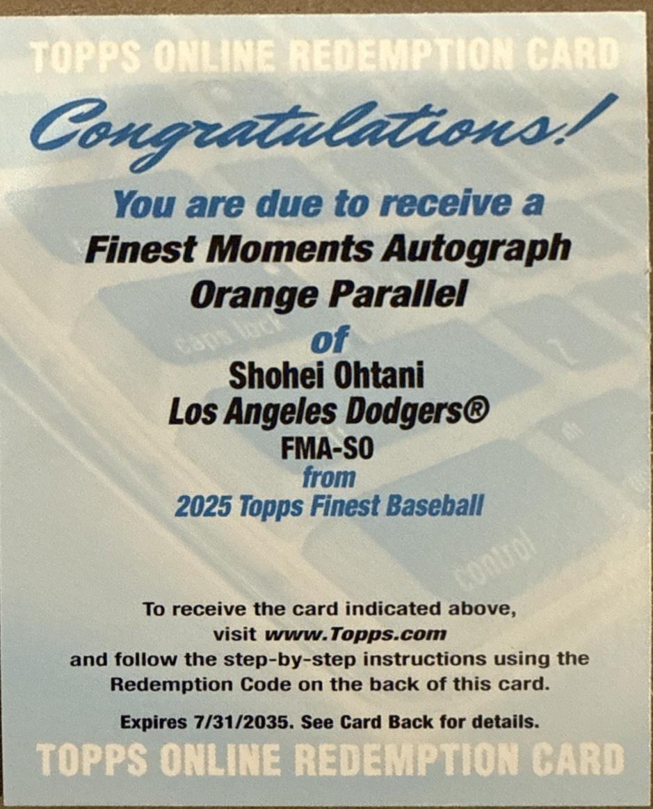 Shohei Ohtani [Orange Refractor] #FMA-SO