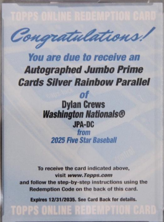 Dylan Crews [Silver Rainbow] #JPA-DC