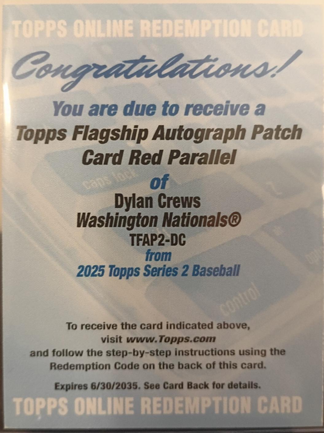 Dylan Crews [Red] #TFAP2-DC