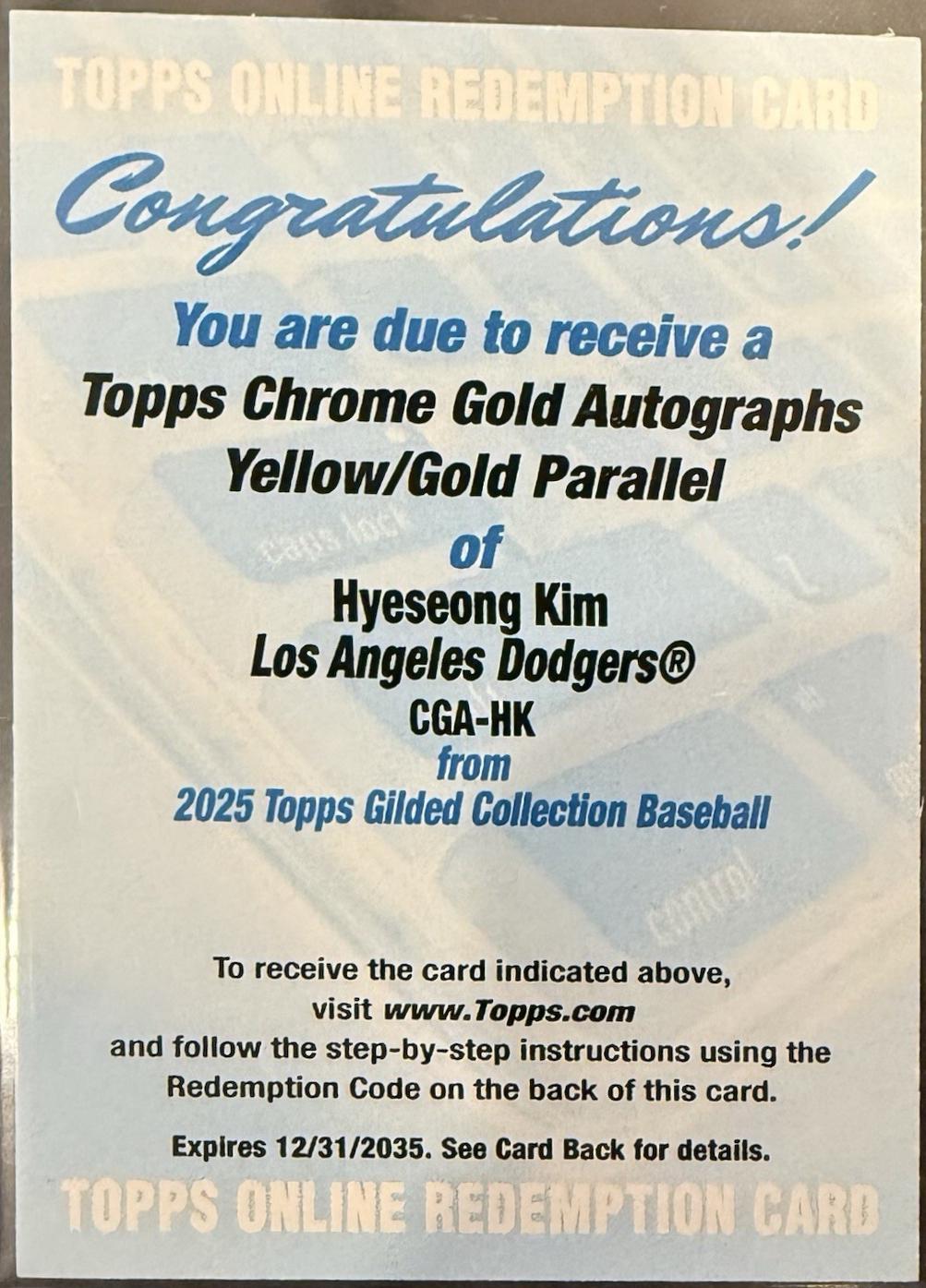 Hyeseong Kim [Yellow] #CGA-HK
