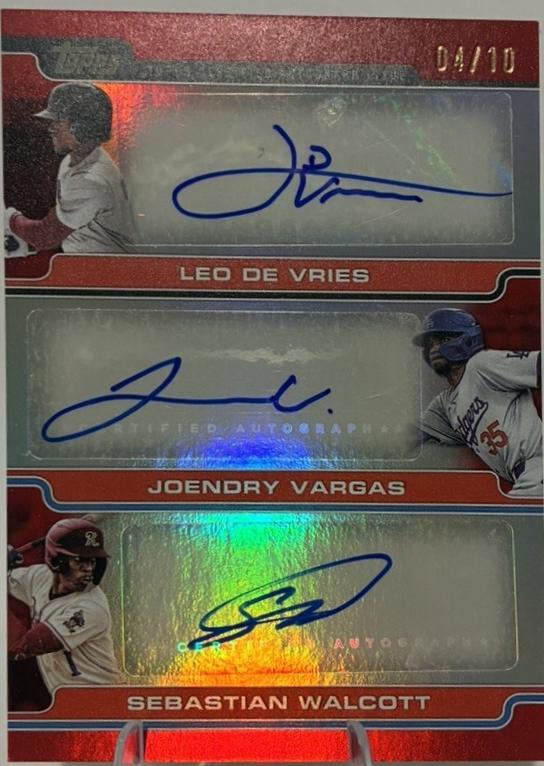 Joendry Vargas, Sebastian Walcott, Leo De Vries [Red Foil] #PDT-DVW