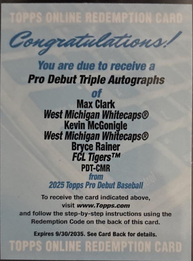Max Clark, Bryce Rainer, Kevin McGonigle #PDT-CMR