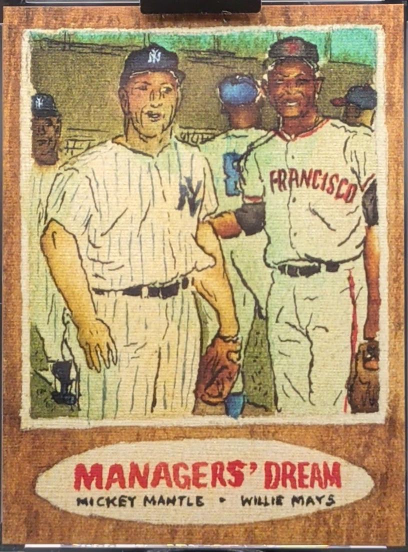 Mickey Mantle / Willie Mays [Canvas Stock SSP] #100