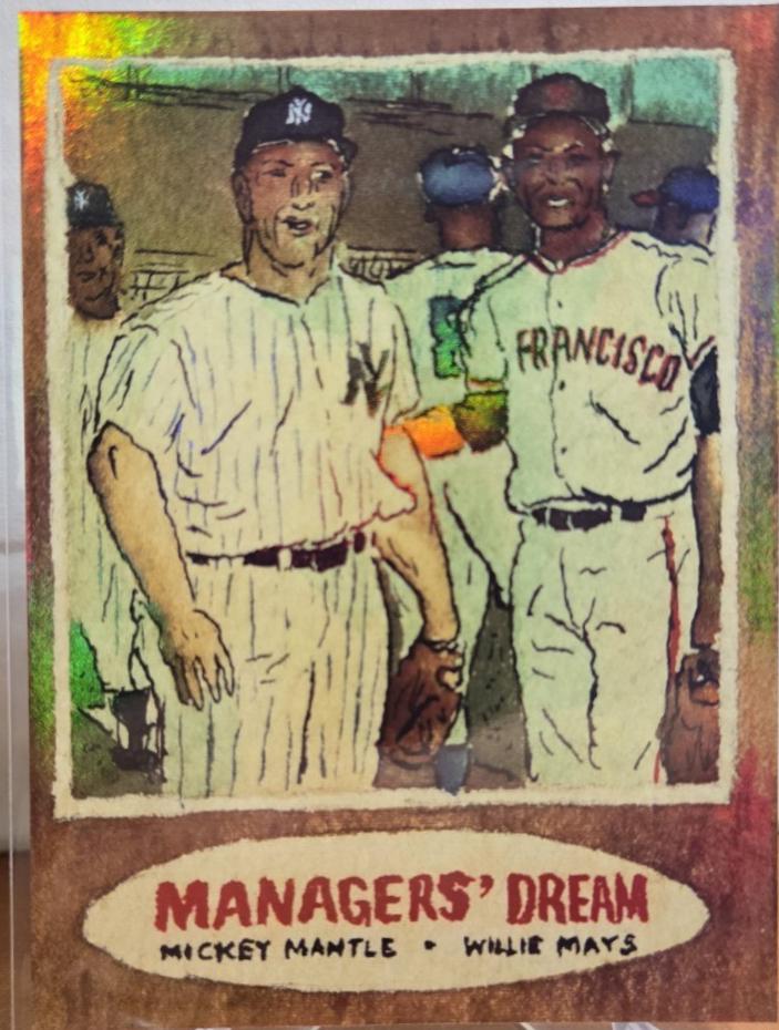 Mickey Mantle / Willie Mays [Rainbow Foil] #100