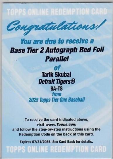 Tarik Skubal [Red] #BA-TS