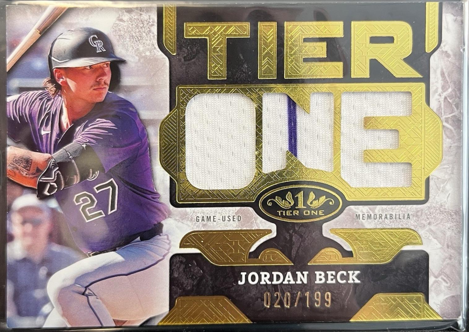 Jordan Beck [Patch Platinum Blue Foil] #T1RD-JB