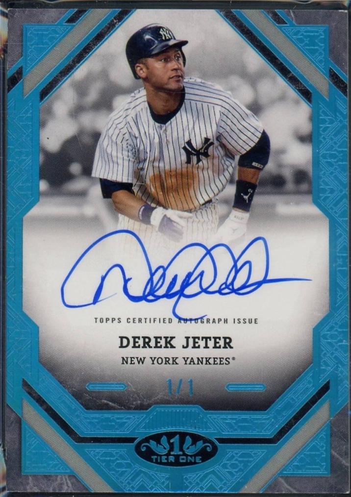 Derek Jeter [Holo Platinum Blue Foil] #T1A-DJ